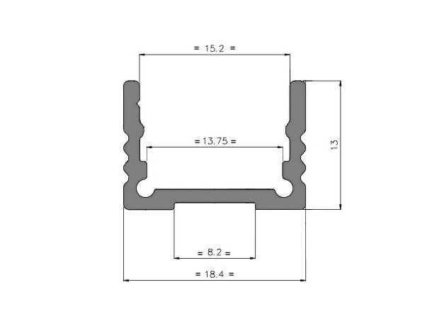 InventDesign Aluminium Profile Low 3 meter